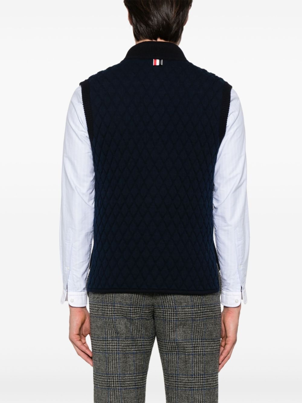 RWB stripe-detail quilted vest - 4
