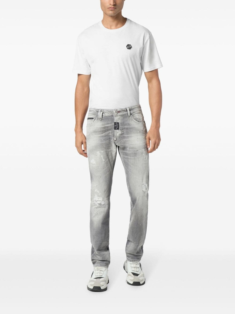 PHILIPP PLEIN distressed jeans outlook