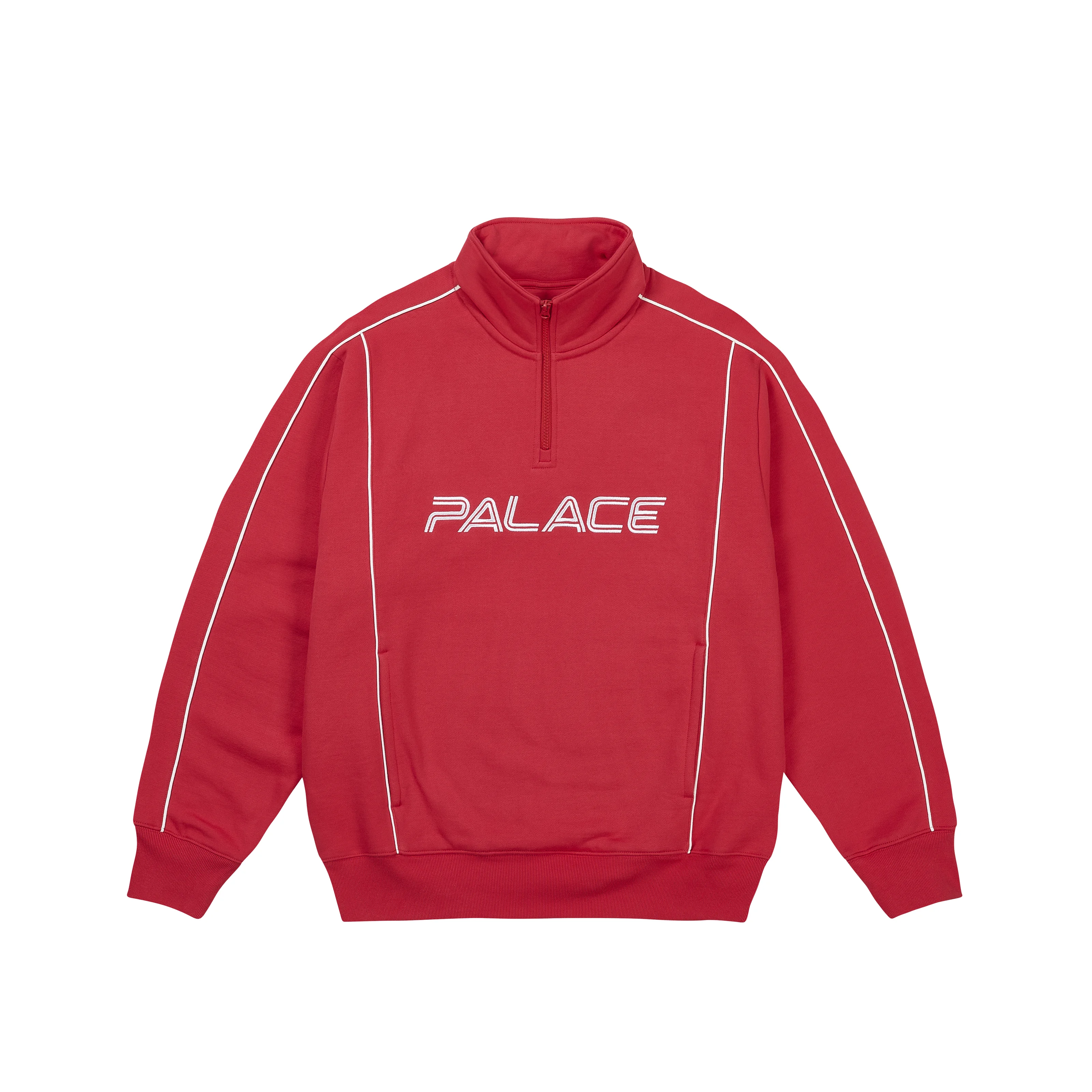 PIPED 1/4 ZIP RACEY RED - 1