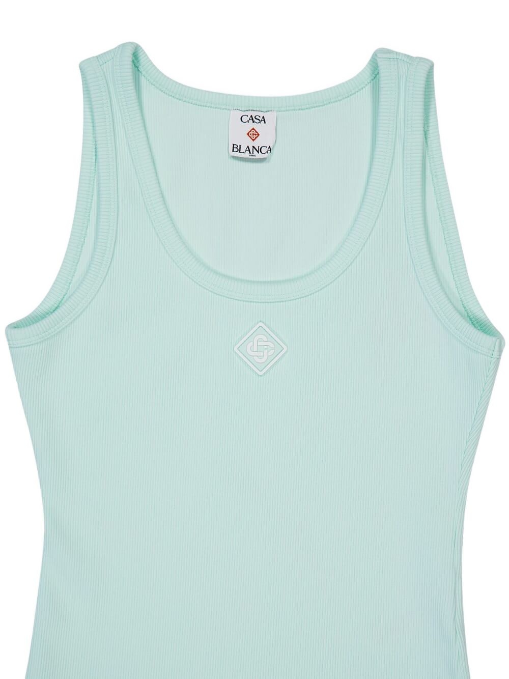 rine-ribbed square-neck tank top - 3