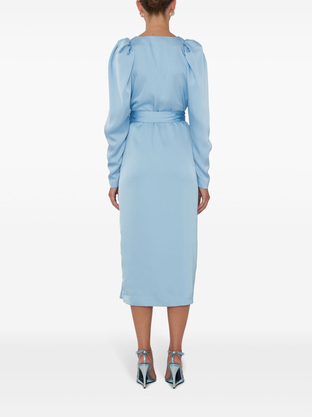 long-sleeve wrap dress - 4