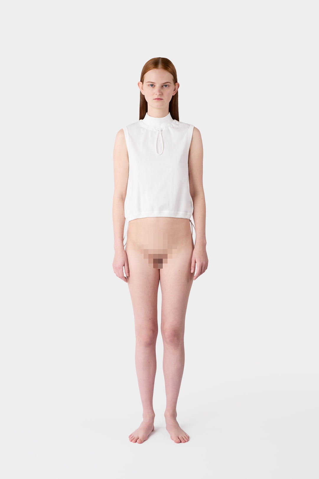 HIGHNECK COULISSE TOP / off white - 3