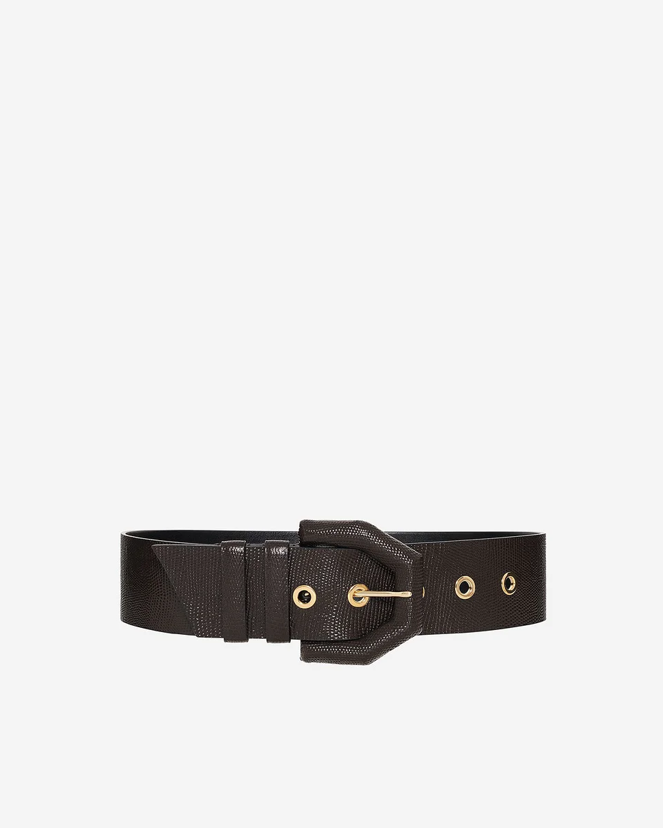 WIDE BROWN LEATHER BELT - 1