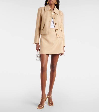 PATOU High-rise cotton-blend tweed miniskirt outlook