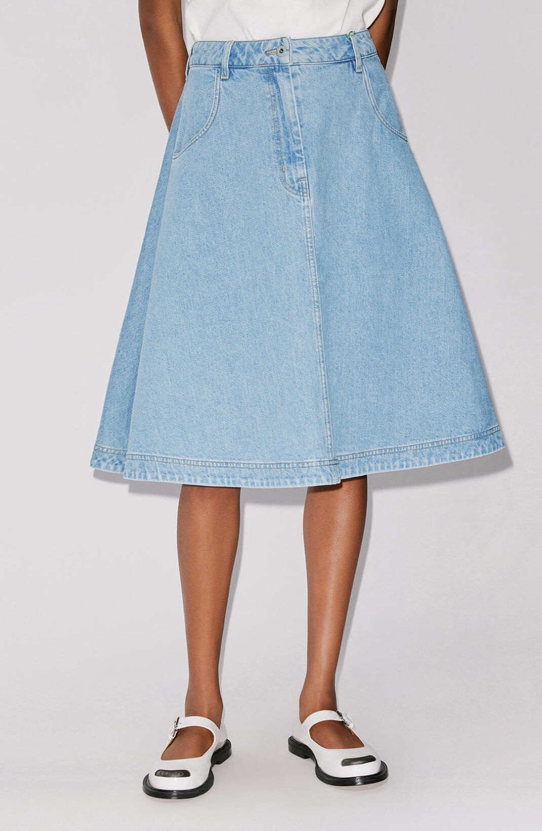 Flared denim skirt - 3