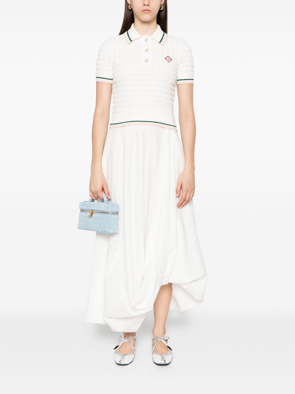 textured-knit polo dress - 2