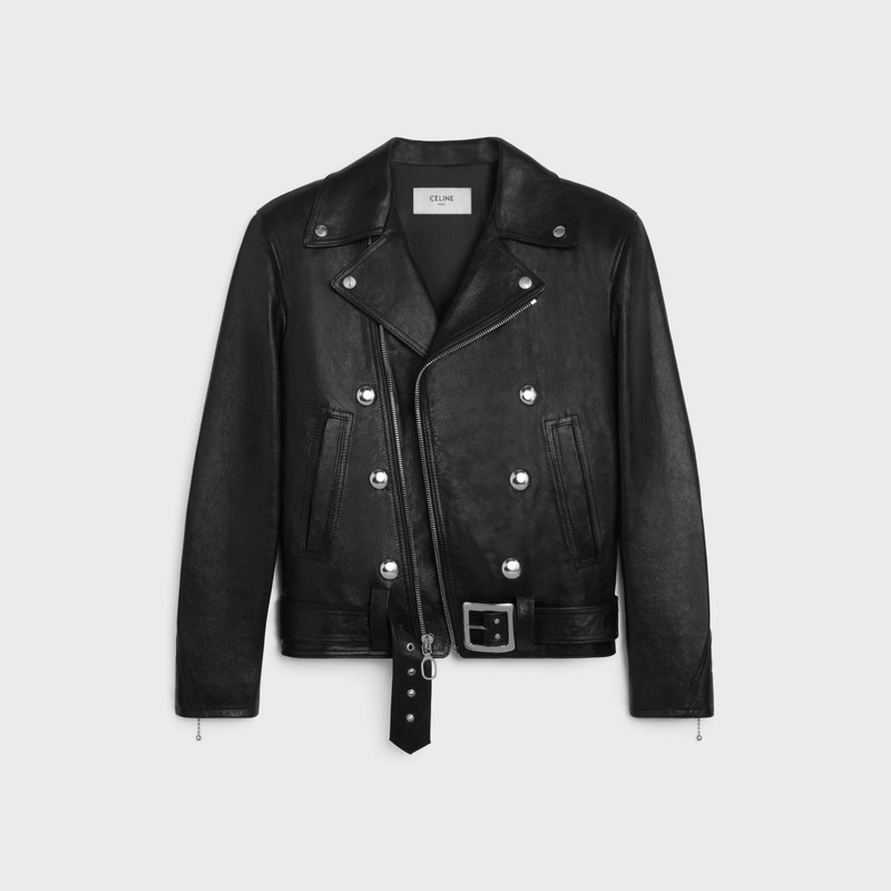 biker jacket with cabochons in calfskin 1