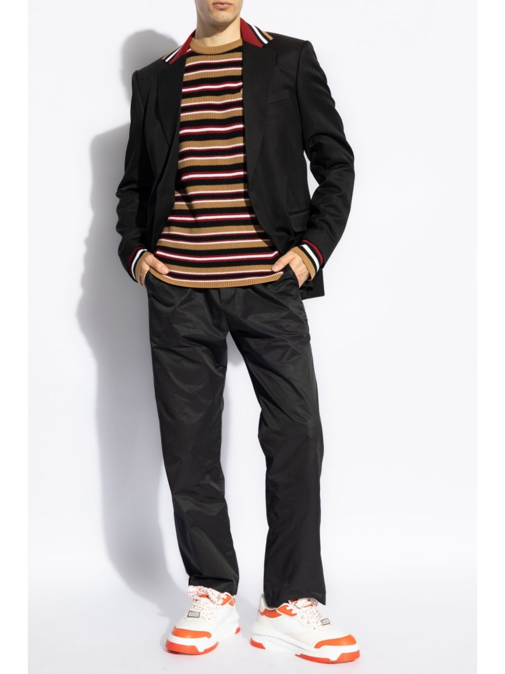 striped virgin wool jumper - 2