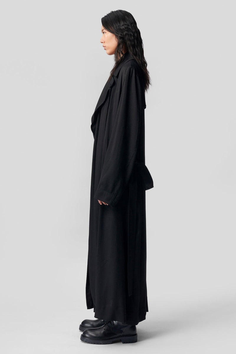 Ann Demeulemeester Georgine Long Straight Trench Coat outlook