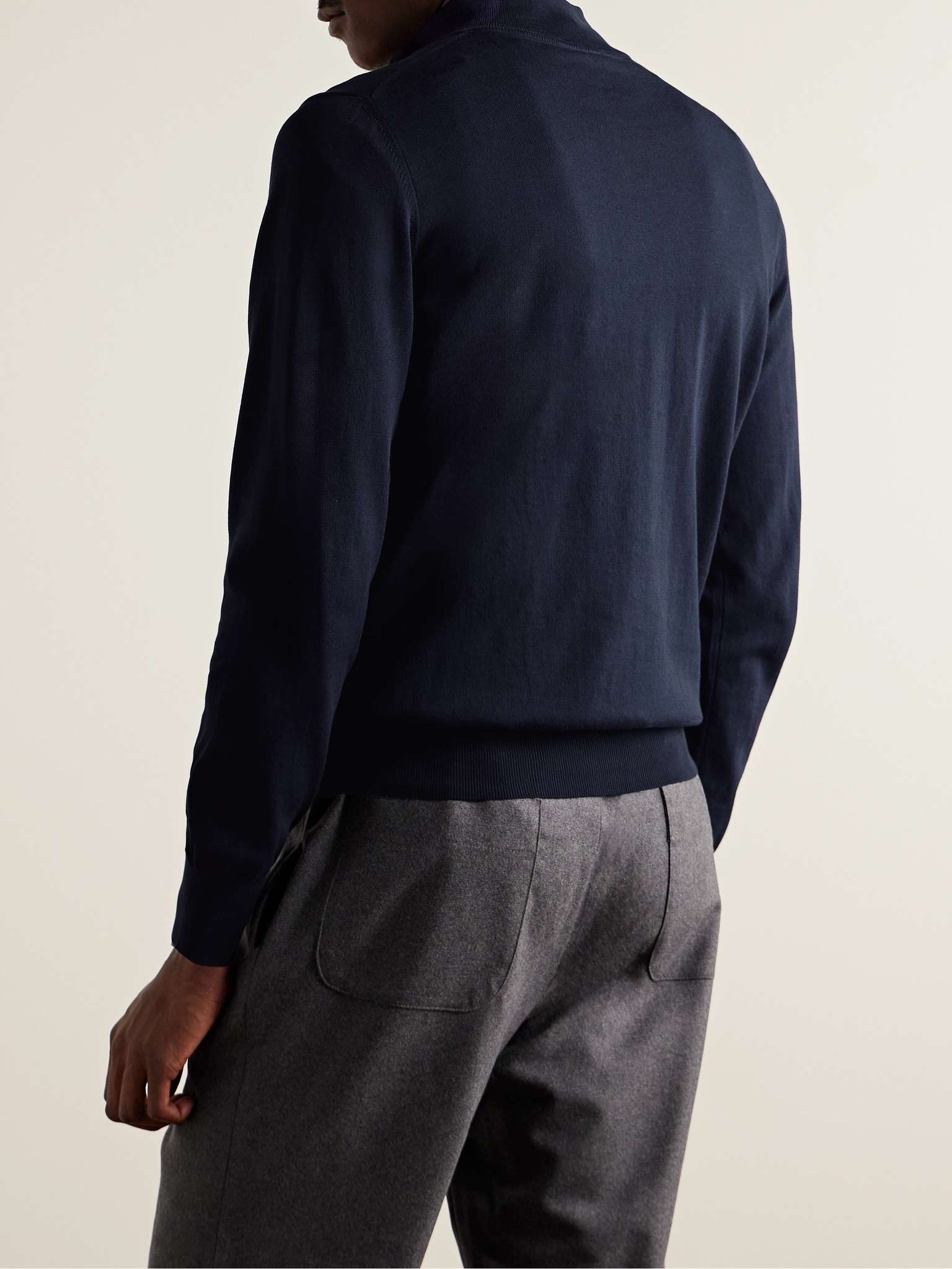 Slim-Fit Cotton Half-Zip Sweater - 3