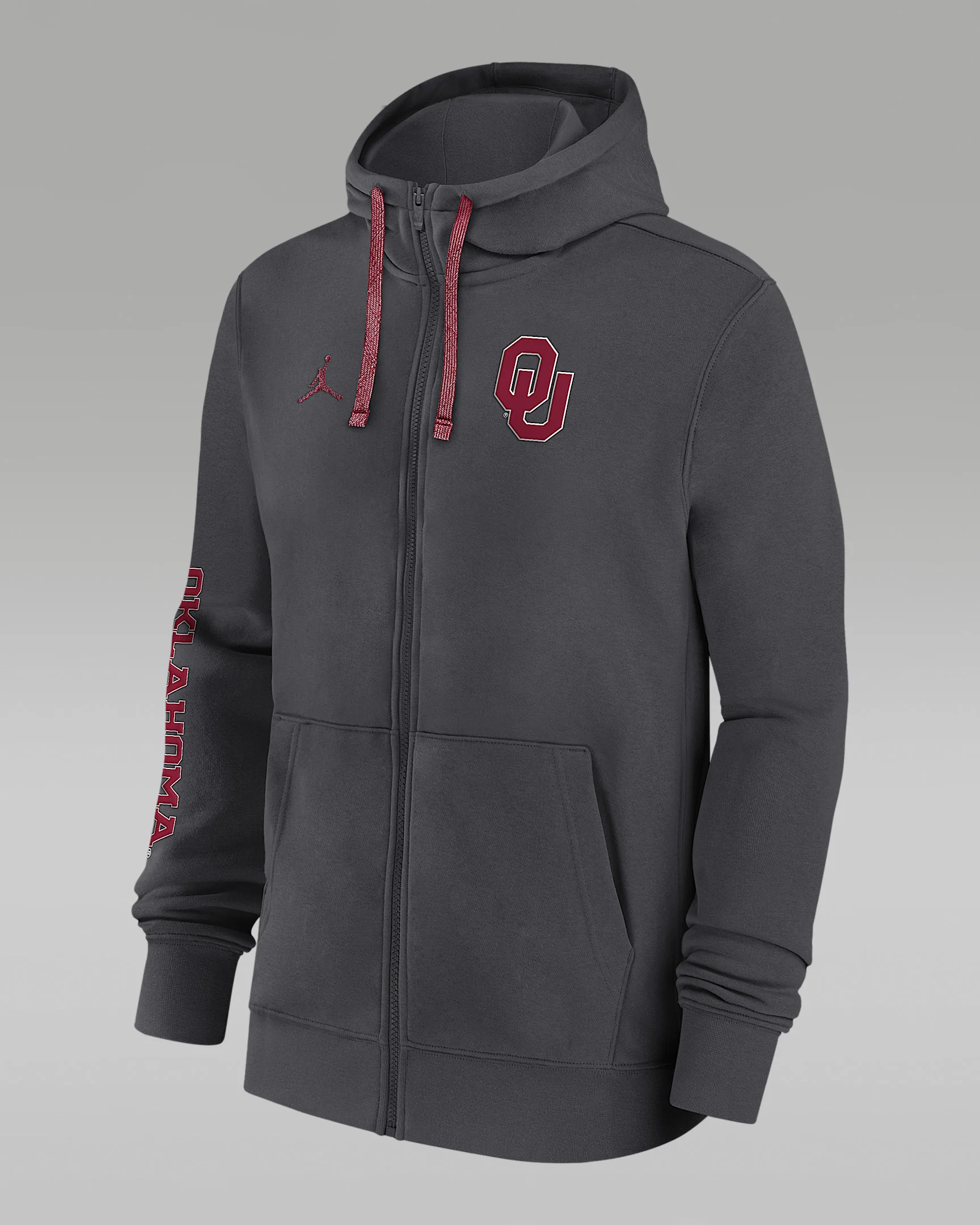 Oklahoma Sooners Sideline Team Issue Men's Jordan College Full-Zip Hoodie - 1