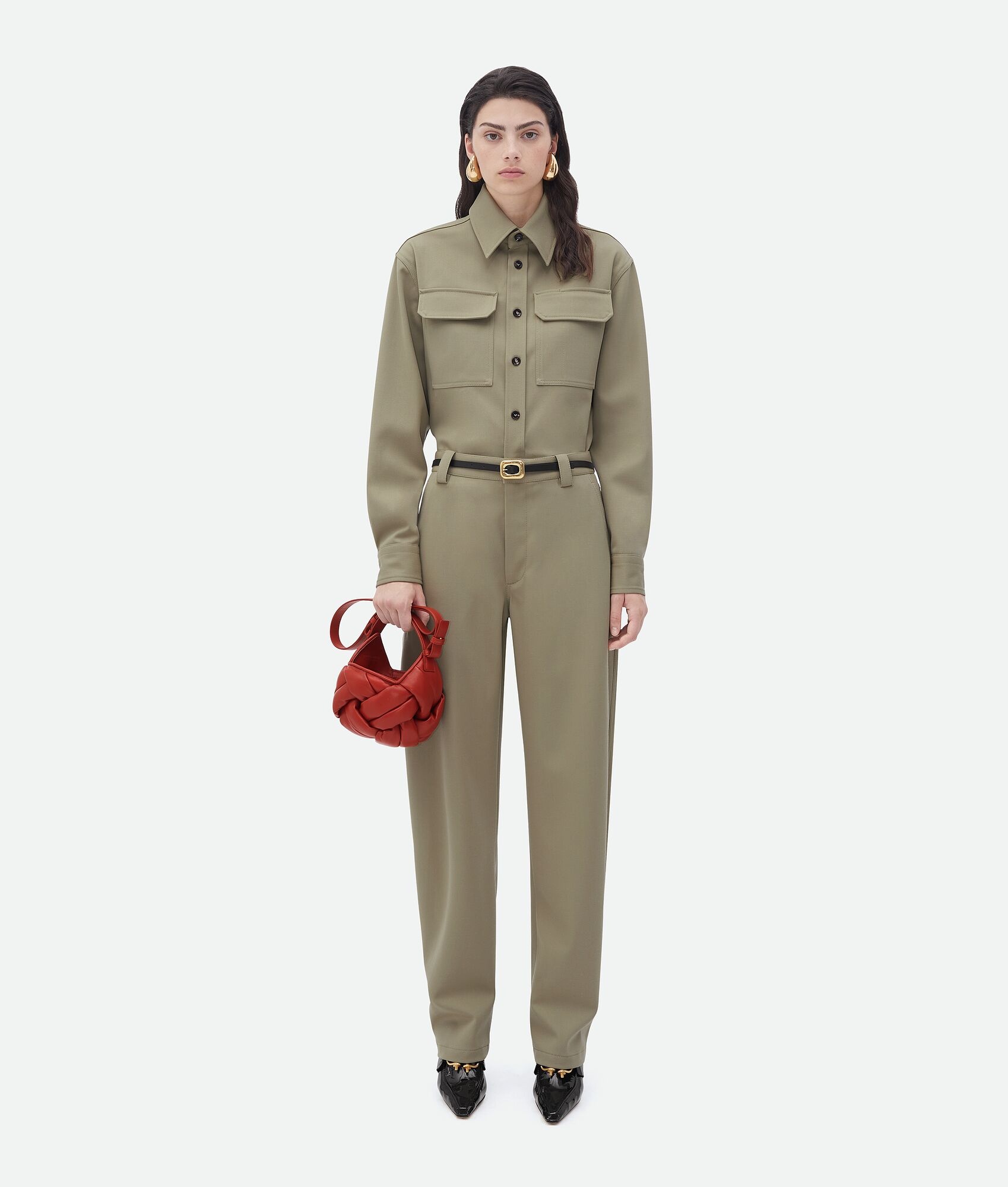 Tapered Leg Grain De Poudre Pants - 4