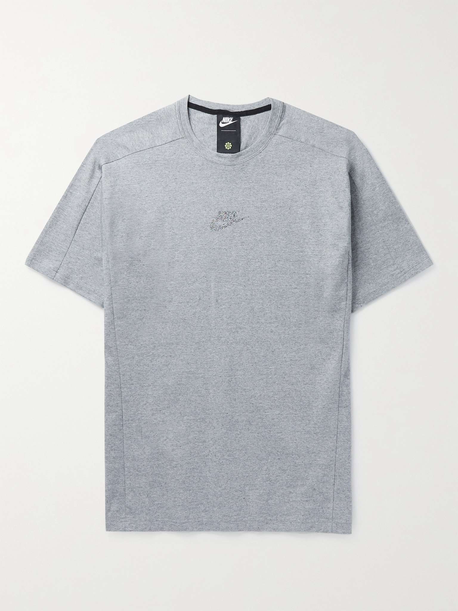 Logo-Print Mélange Cotton-Blend Jersey T-Shirt - 1