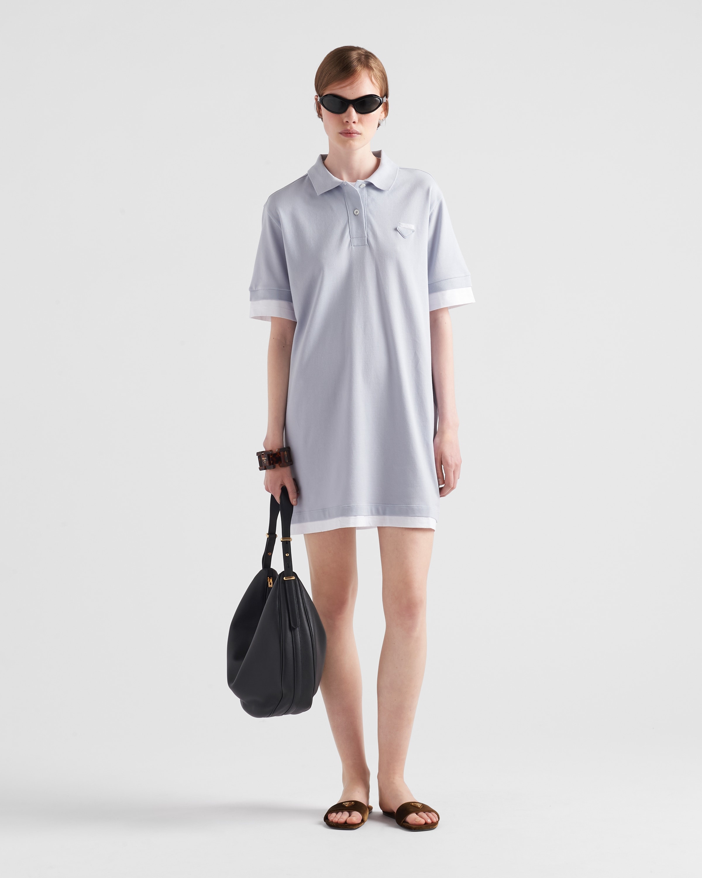 【プラダ・PRADA】Pique and jersey dress Prada Pique and Jersey Dress | Saks Fifth Avenue