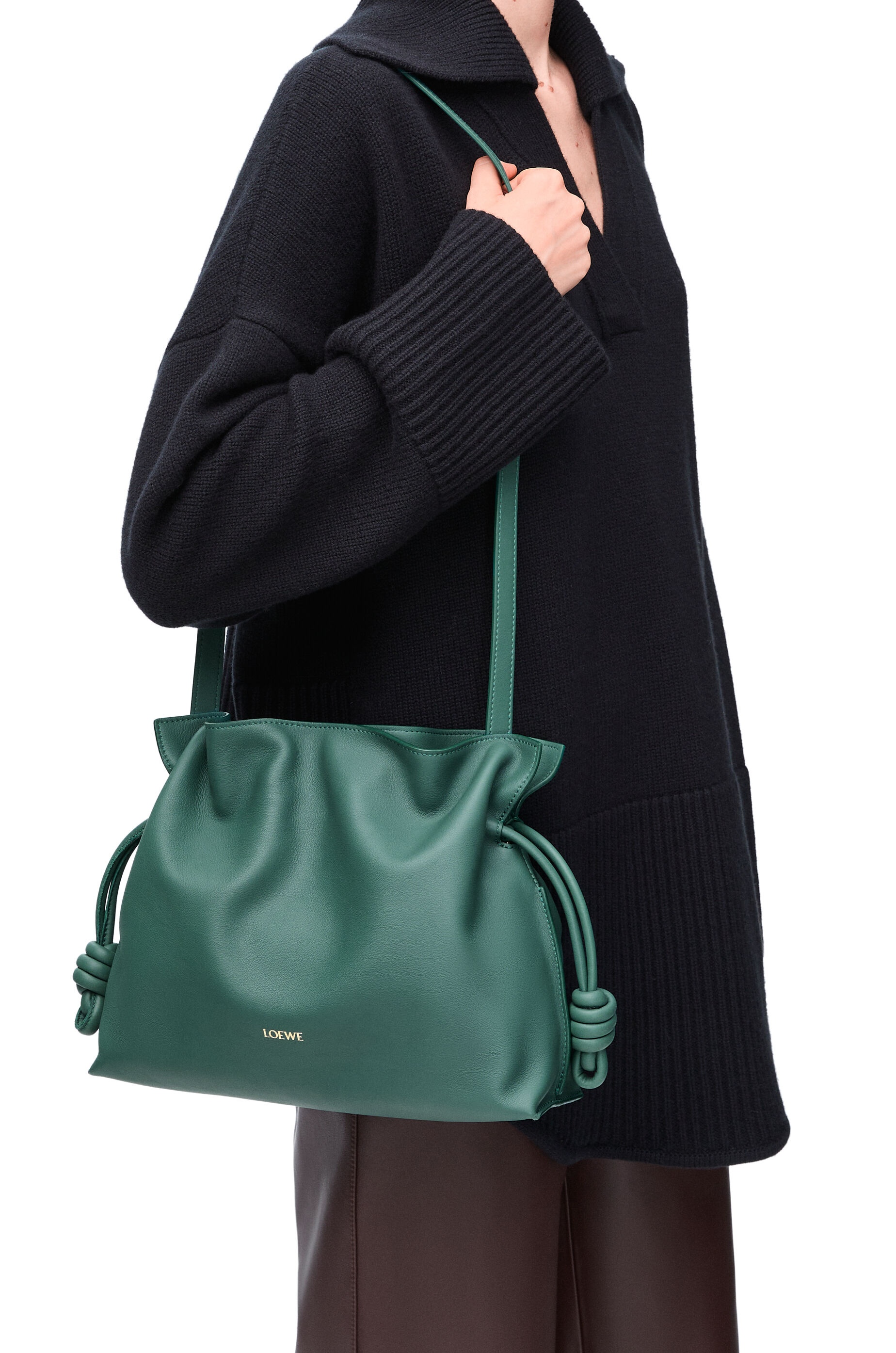 Medium Flamenco clutch in nappa calfskin - 2