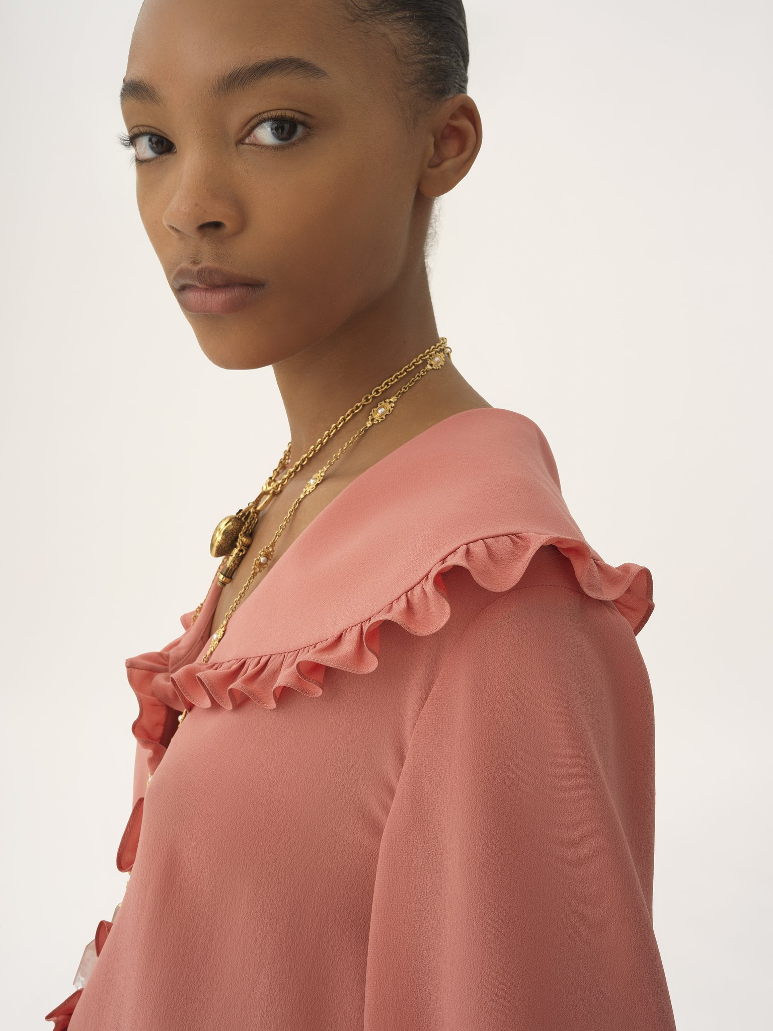 FLUID RUFFLE BLOUSE IN CRÊPE DE CHINE - 7