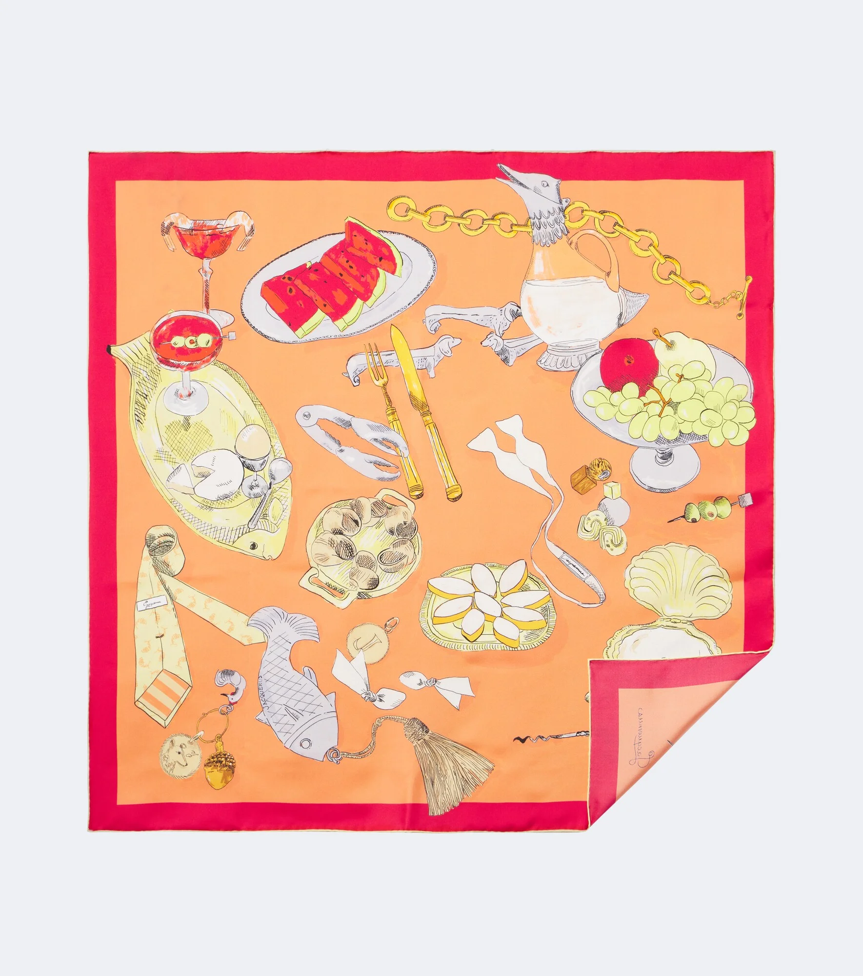 Cocktail silk scarf - 1