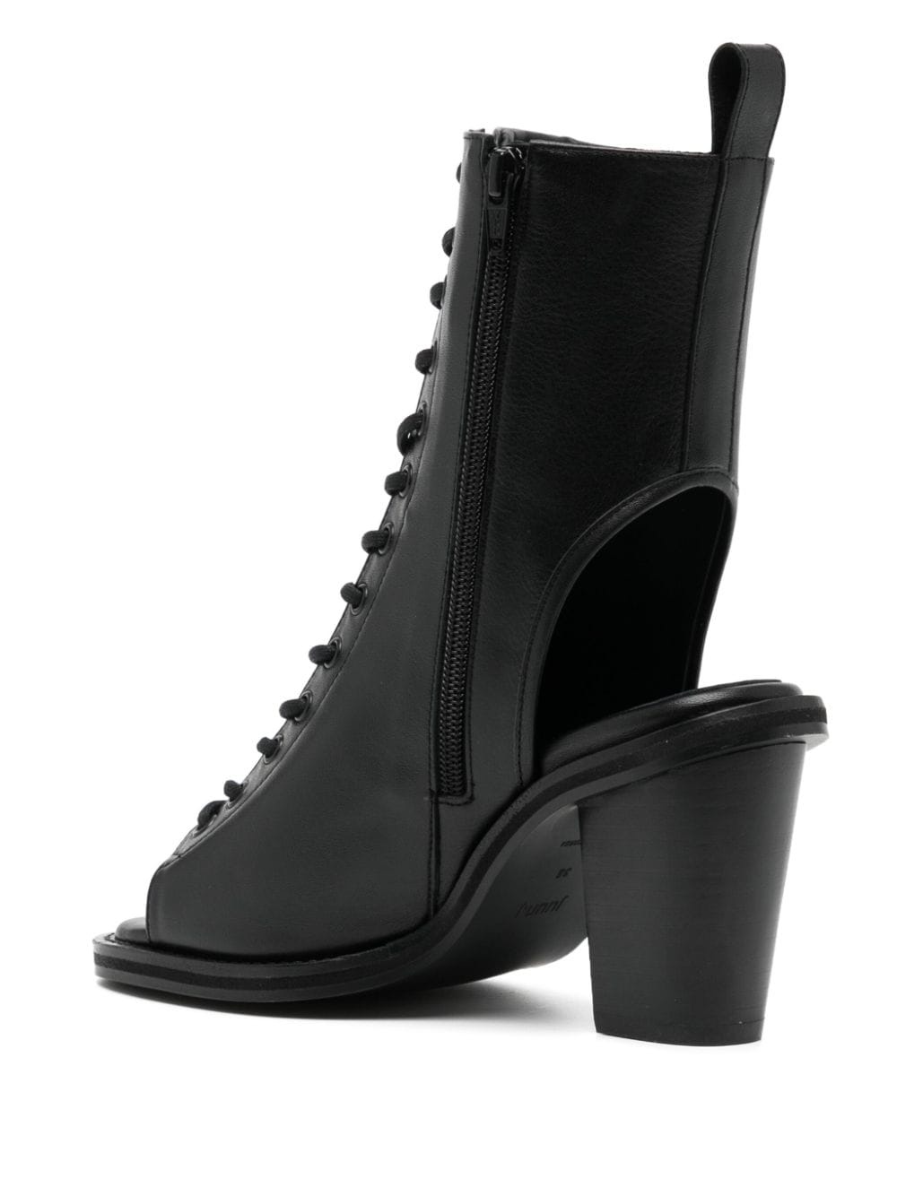 80mm open-toe leather boots - 3
