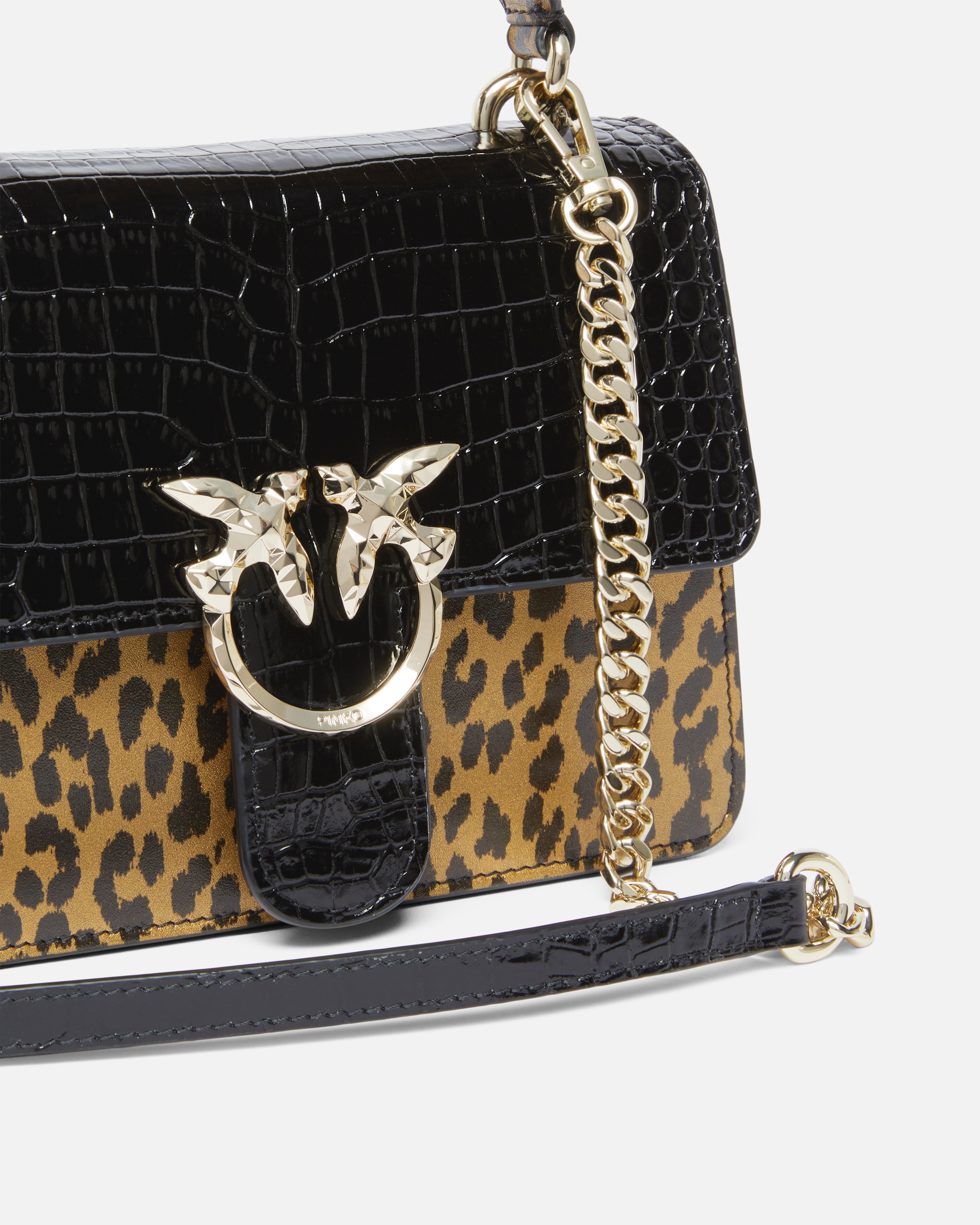 LEOPARD CROCODILE AND ANIMAL PRINT HANDBAG WITH SHOULDER STRAP PINKO GALLERIA - 3