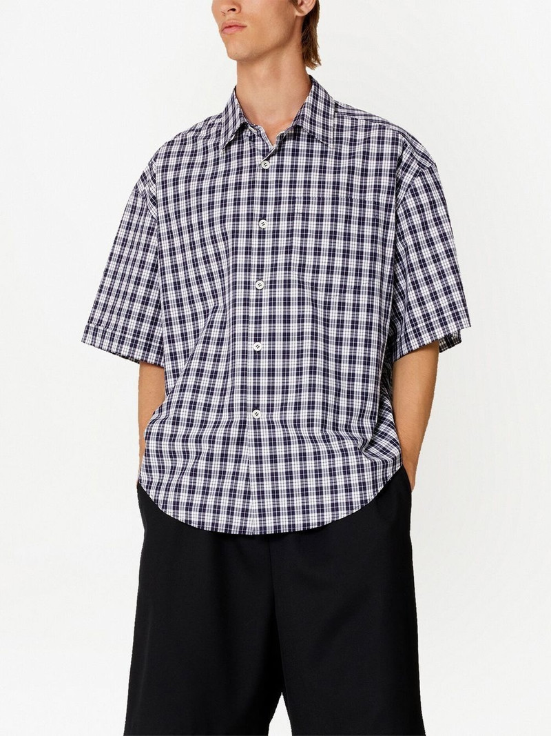 gingham-pattern short-sleeved shirt 4