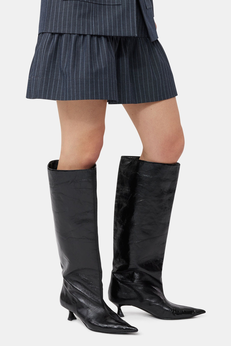 BLACK SOFT SLOUCHY HIGH SHAFT BOOTS 4