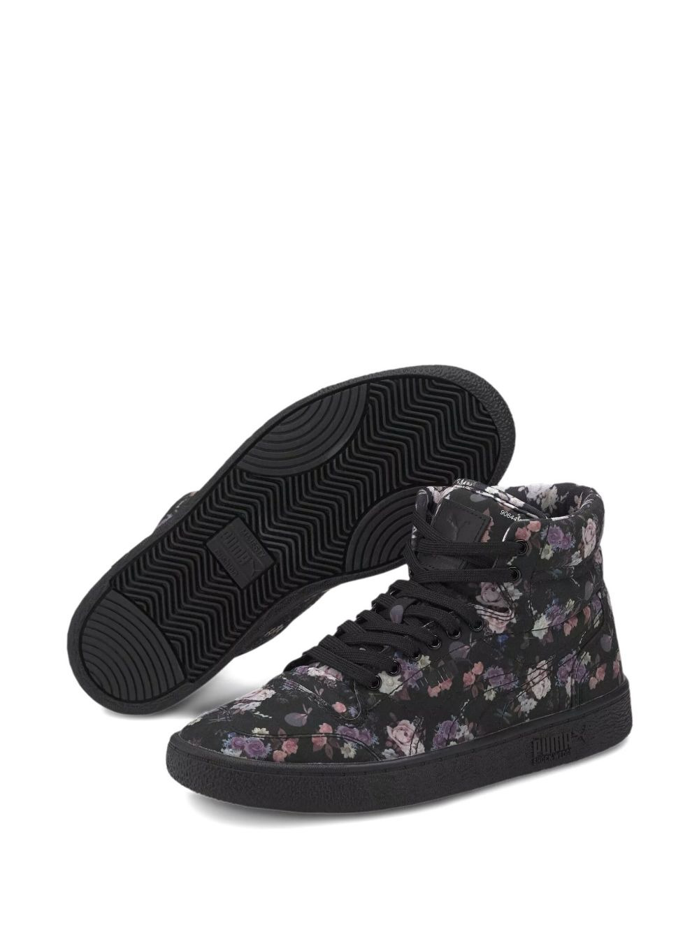 floral print high-top sneakers - 2