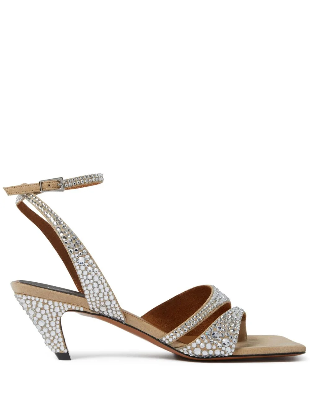 rhinestone-embellished sandals - 1
