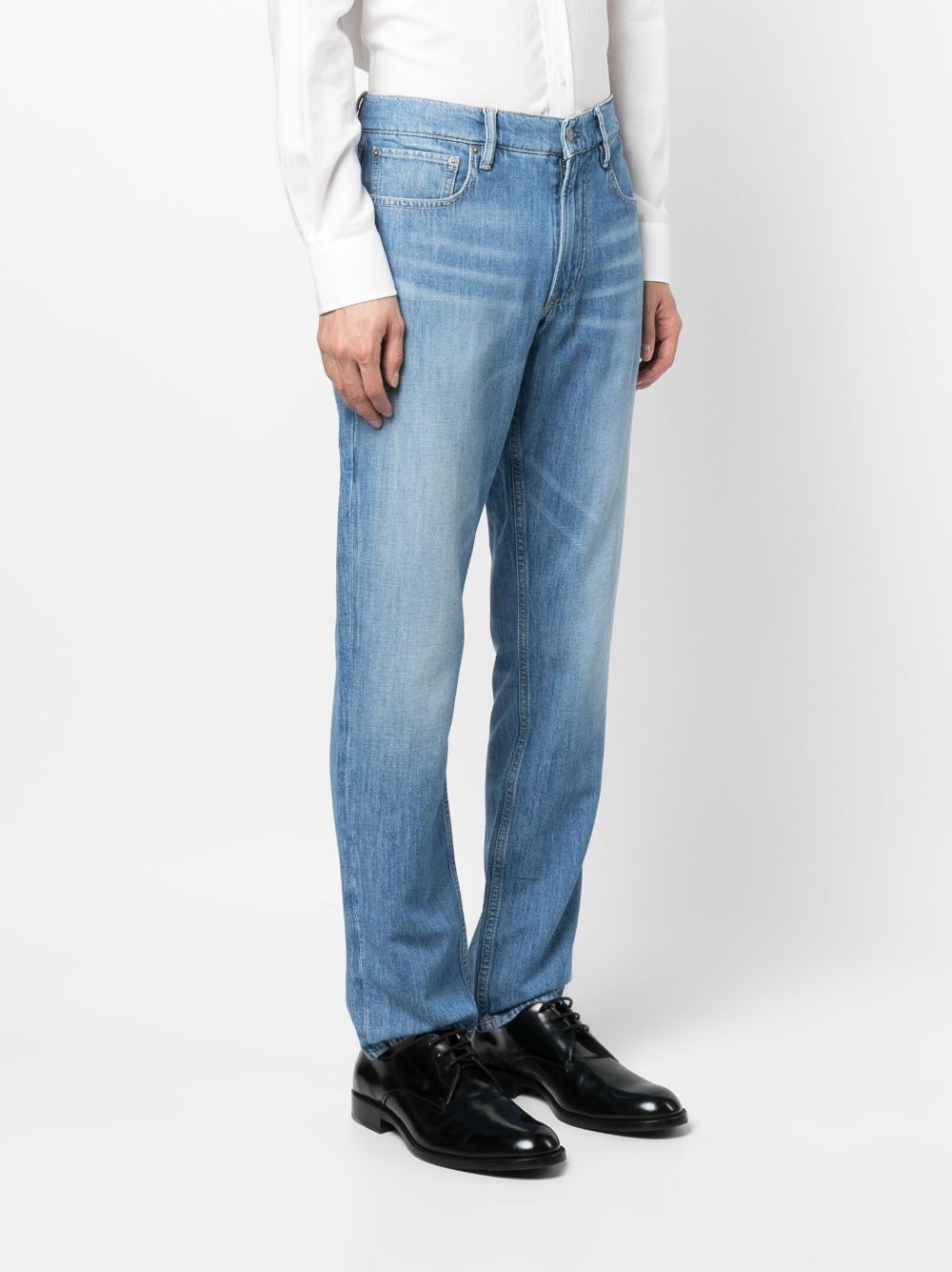 stonewashed straight-leg jeans - 3