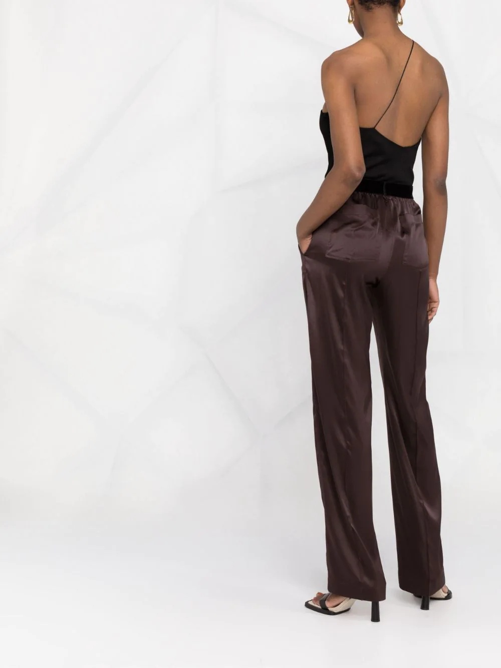 straight-leg silk-blend trousers - 6
