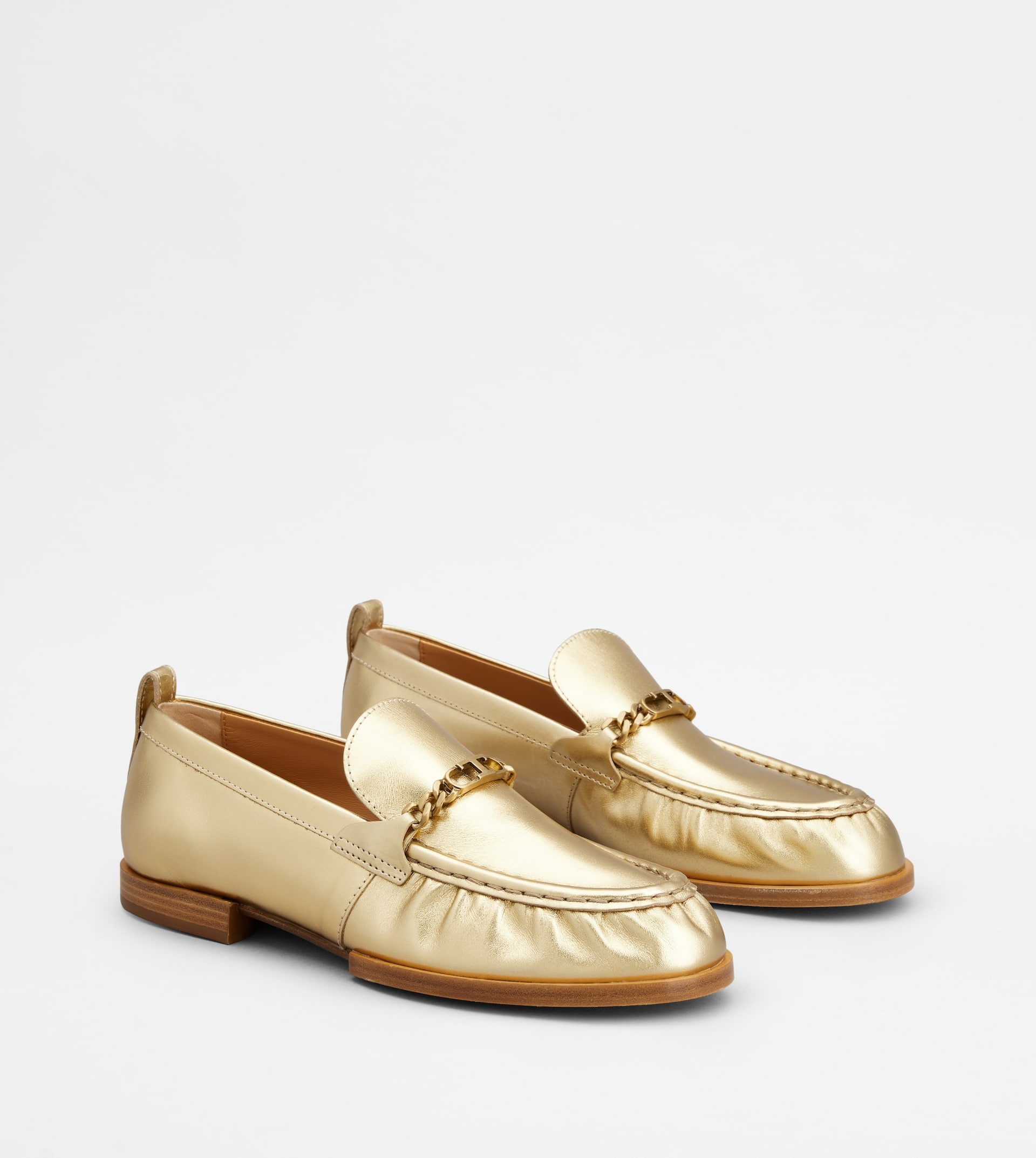 LOAFERS IN LEATHER - GOLD - 3