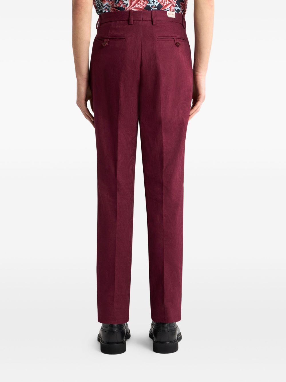 patterned-jacquard straight-leg trousers - 3