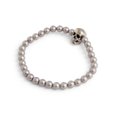 Alexander McQueen Skull Beaded Bracelet in Silver outlook