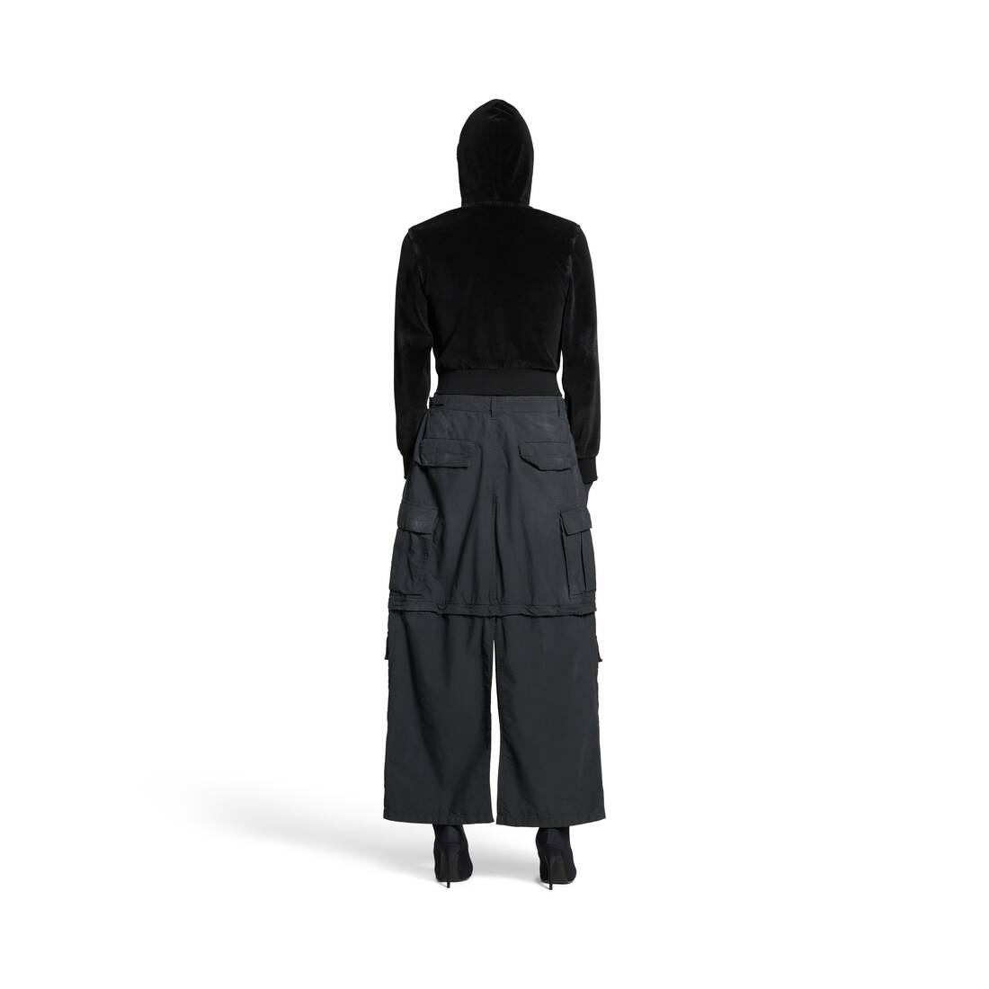 Women's Cargo Maxi Skirt in Black - 4