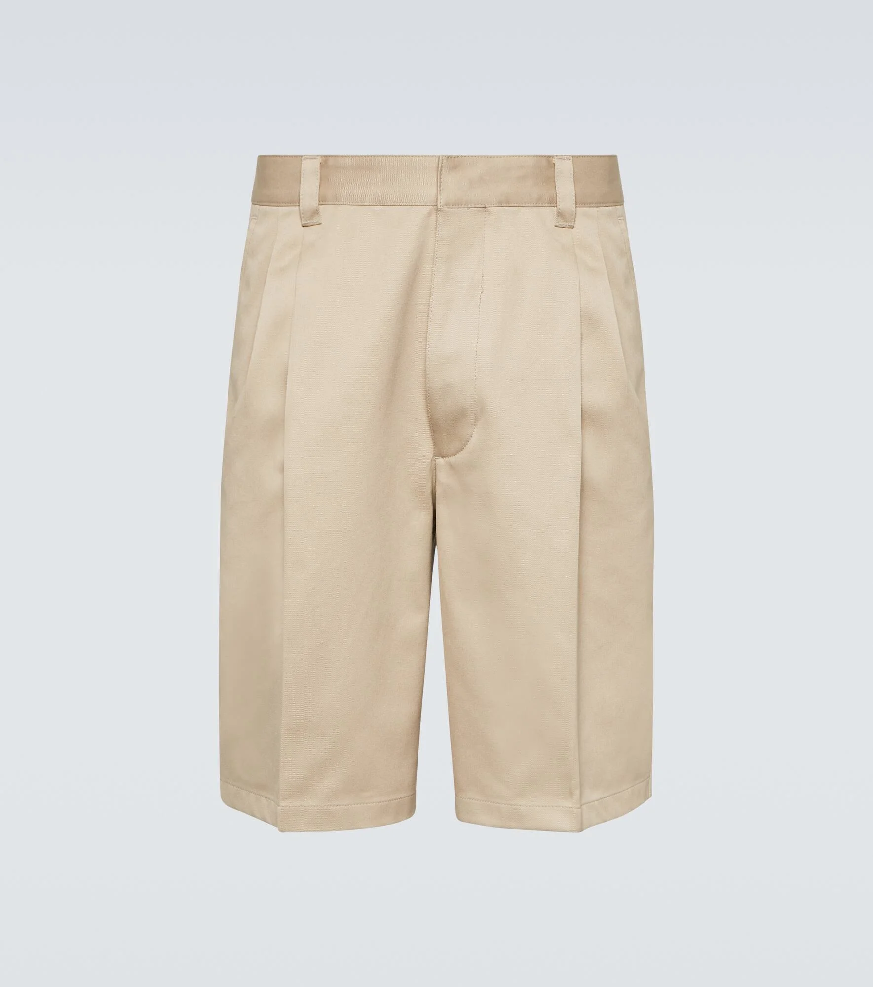 Pleated cotton Bermuda shorts - 1