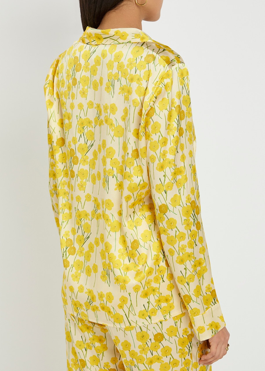 Bernadette Louis Floral-print Stretch-silk Pyjama Shirt - 3