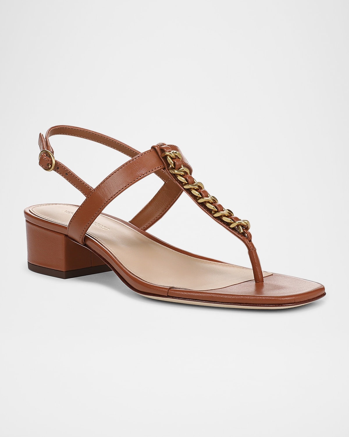 Andie Leather Chain Slingback Sandals - 2