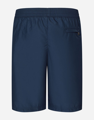 Dolce & Gabbana Mid-length swim trunks with logo tag outlook