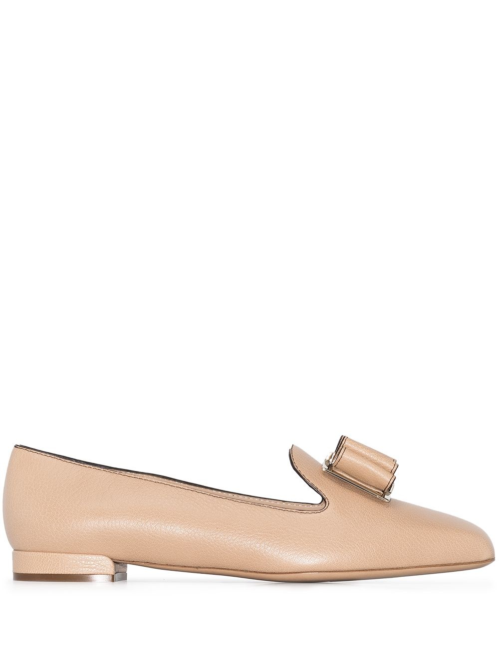 Double-bow leather slippers - 1