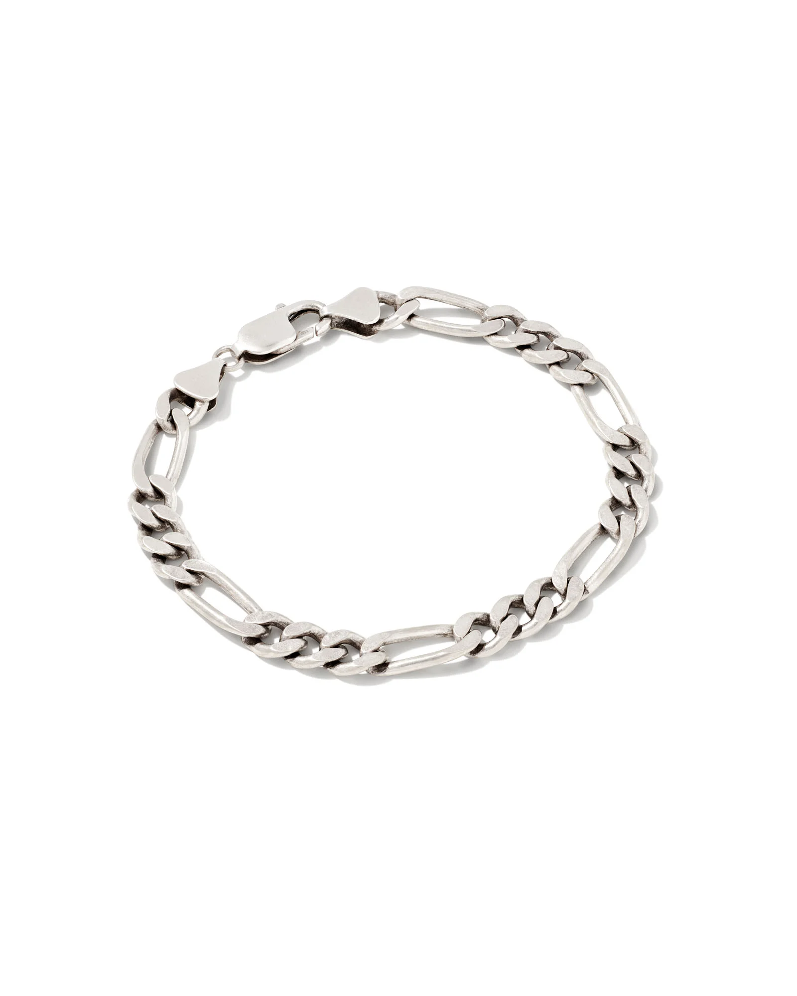 Figaro Chain Bracelet in Oxidized Sterling Silver - 1
