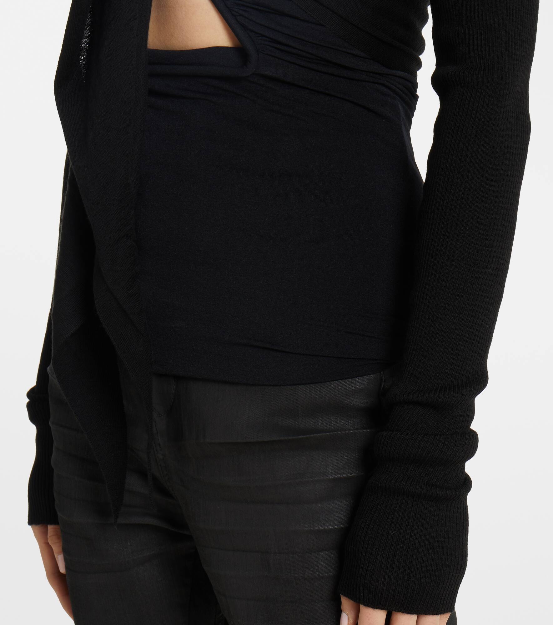 Cropped virgin wool sweater - 5
