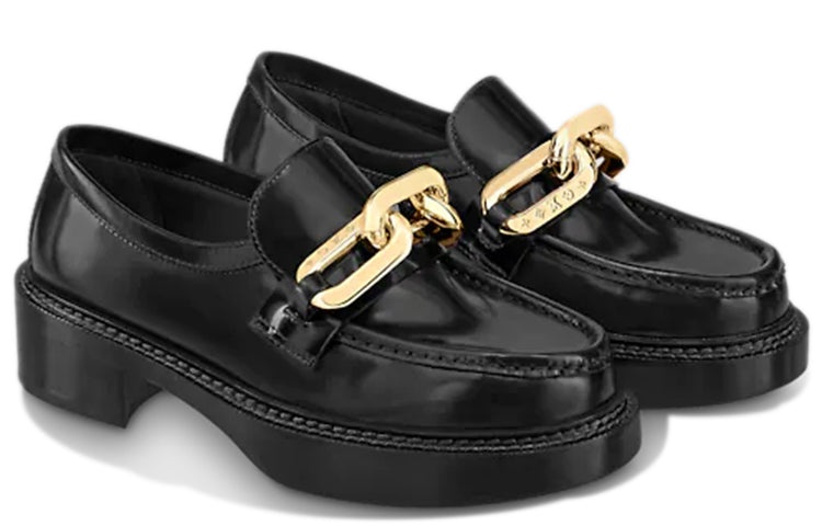 (WMNS) LOUIS VUITTON Academy Platform Loafers 'Black' 1A8VRI - 2