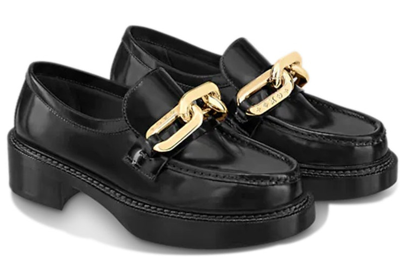 Louis Vuitton (WMNS) LOUIS VUITTON Academy Platform Loafers 'Black' 1A8VRI outlook