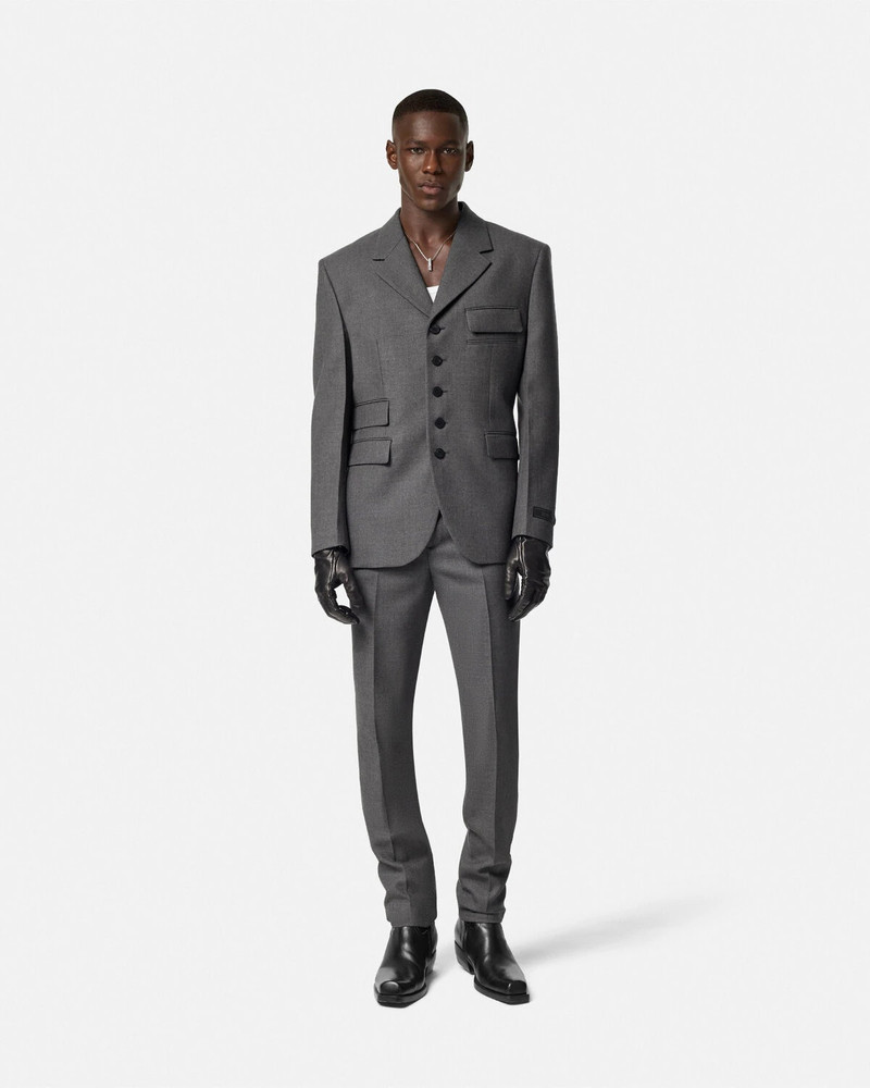 VERSACE Wool Gabardine Five-Button Blazer outlook