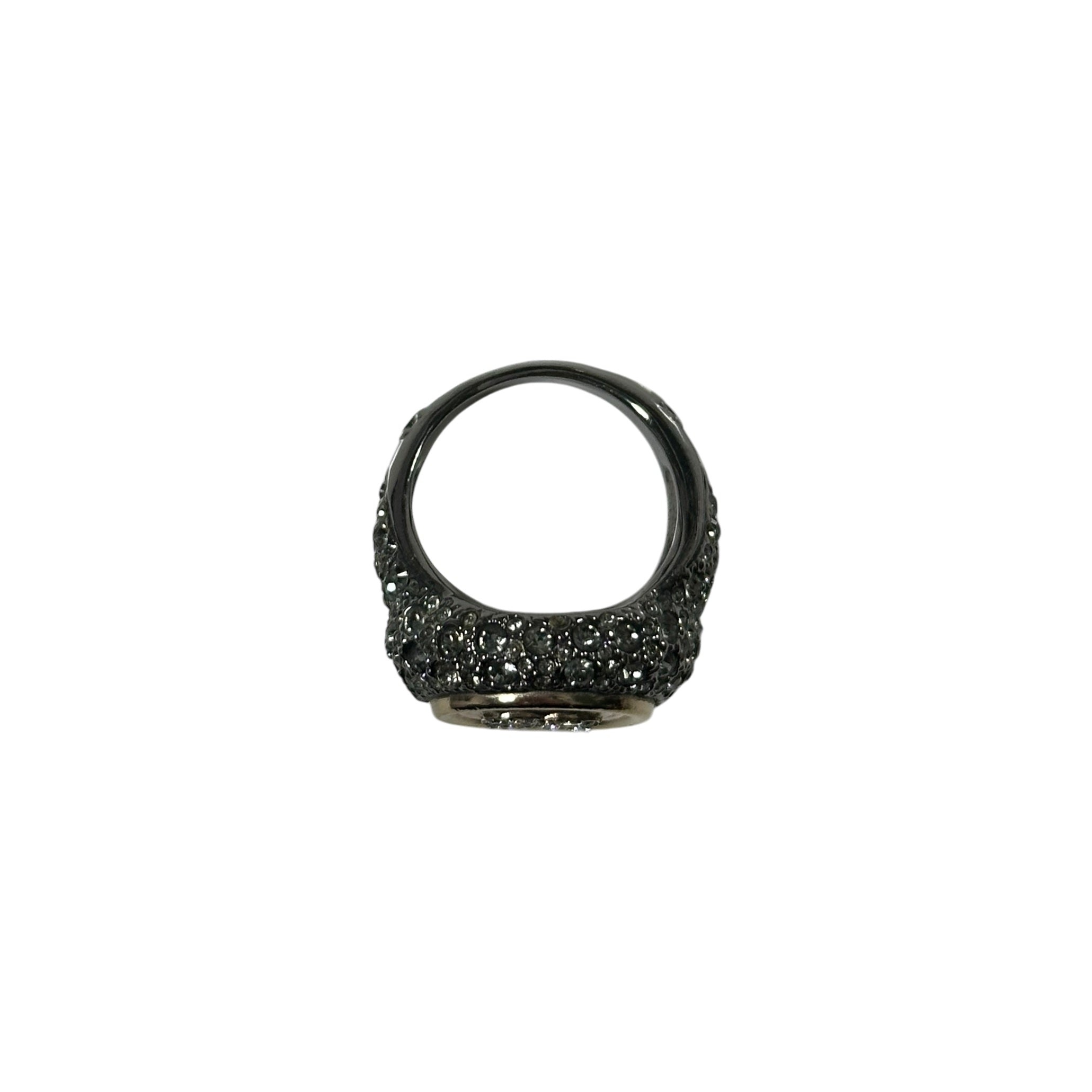 CHANEL Spring Summer 2021 Embellished CC Logo Ring - 3