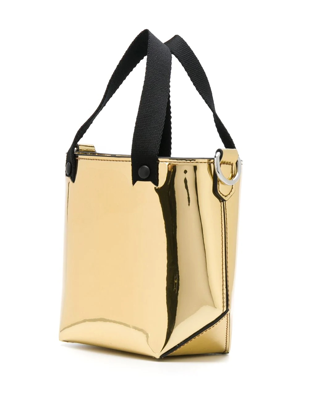 metallic logo print tote bag - 3