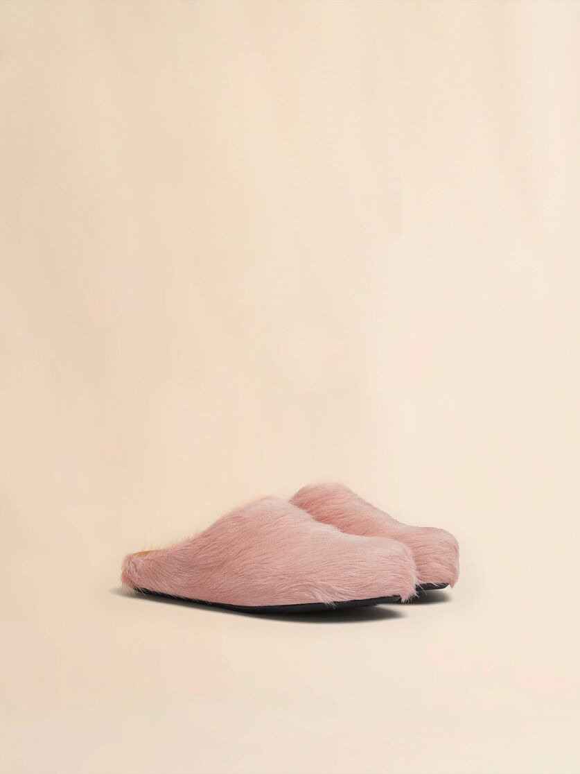 PINK LONG HAIR CALFSKIN FUSSBETT SABOT - 2
