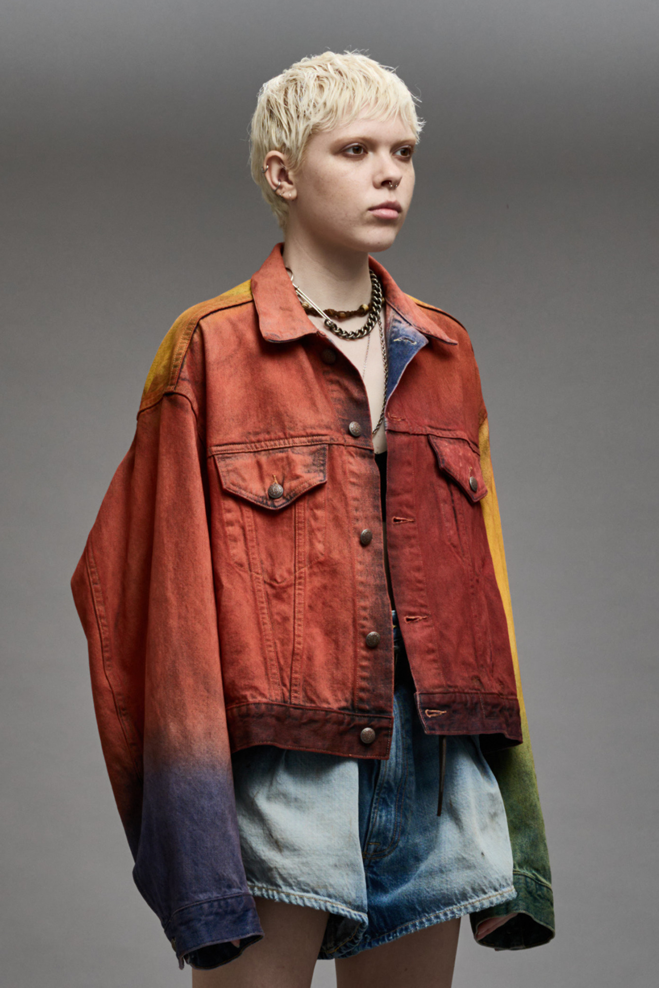 ELI BOXY TRUCKER JACKET - MULTICOLOR SPRAY DYE - 5