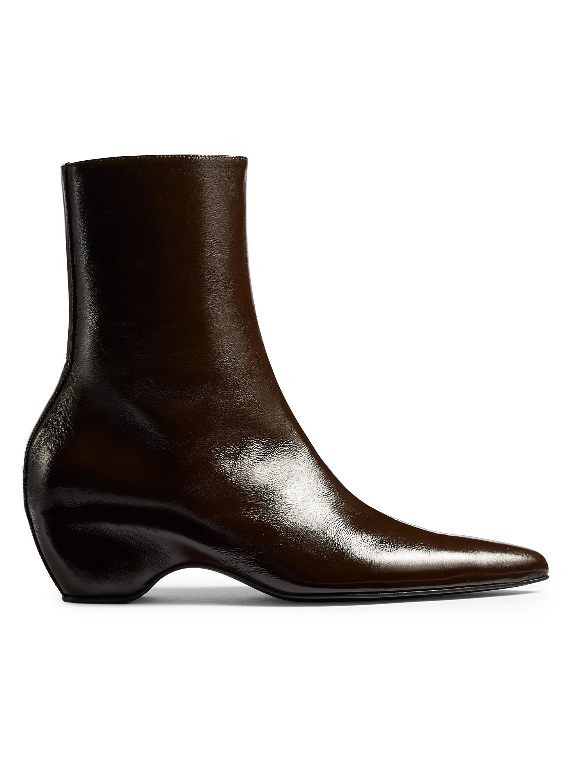 Women's Sybil 40MM Leather Ankle Boots - Cacao - 1