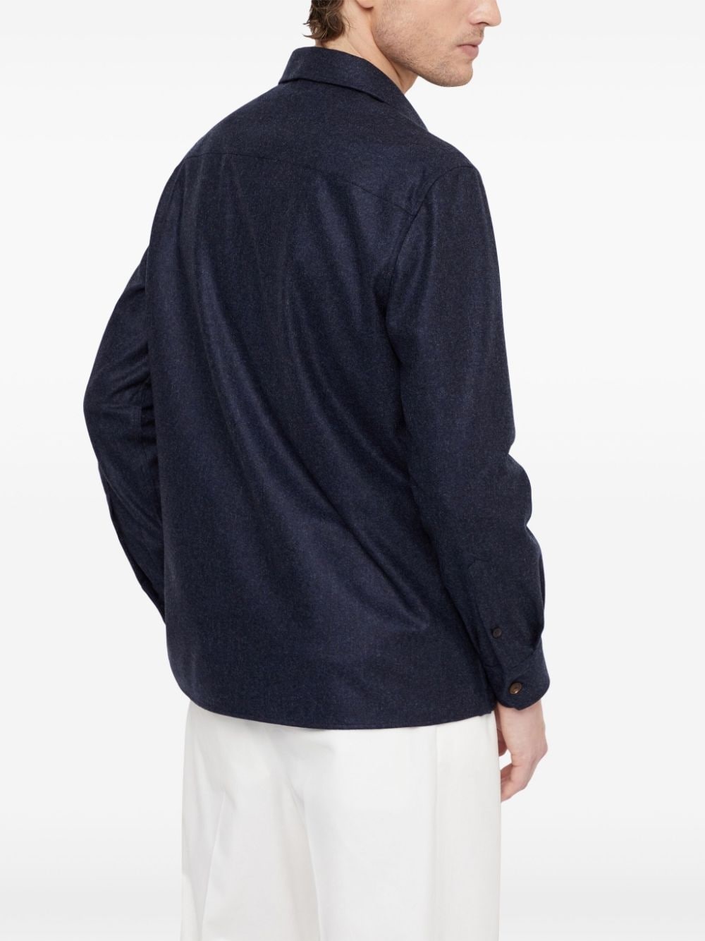 long-sleeve flannel overshirt - 4