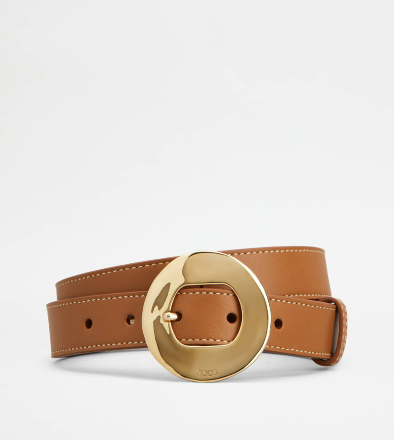 BELT IN LEATHER - BROWN 1